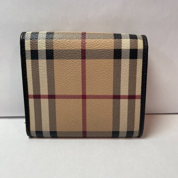 Burberry Beige/Brown Haymarket Check Coated Canvas & Leather Leighton - Preowned - Picture 2 of 15